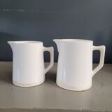 Pair of Digoin porcelain pitchers