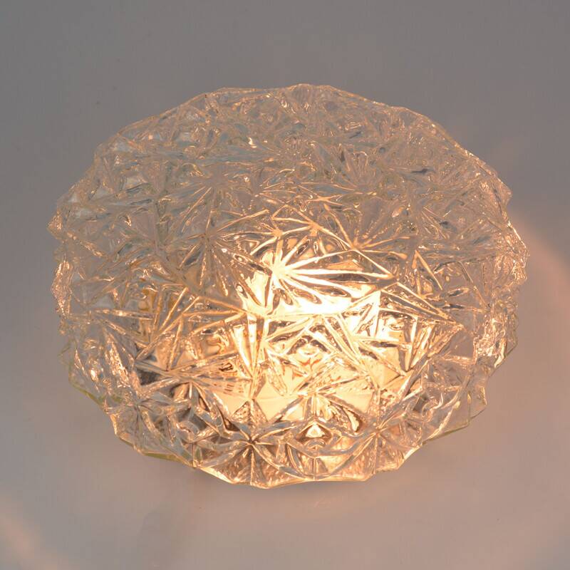 Vintage glass ceiling light, 1960s