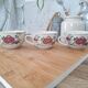Chi Kiang Stoneware vintage flower mugs