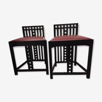 Lot de 2 chaises Mackintosh numérotées et produites par Cassina