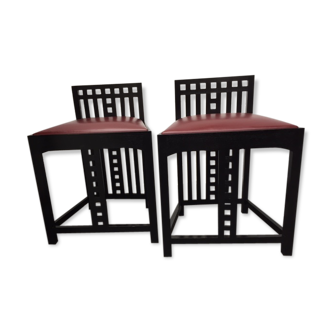 Set of 2 chairs Mackintosh numbered and produced by Cassina