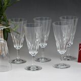 Set 6 crystal flutes of Baccarat
