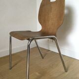 Vintage chair wood and chrome