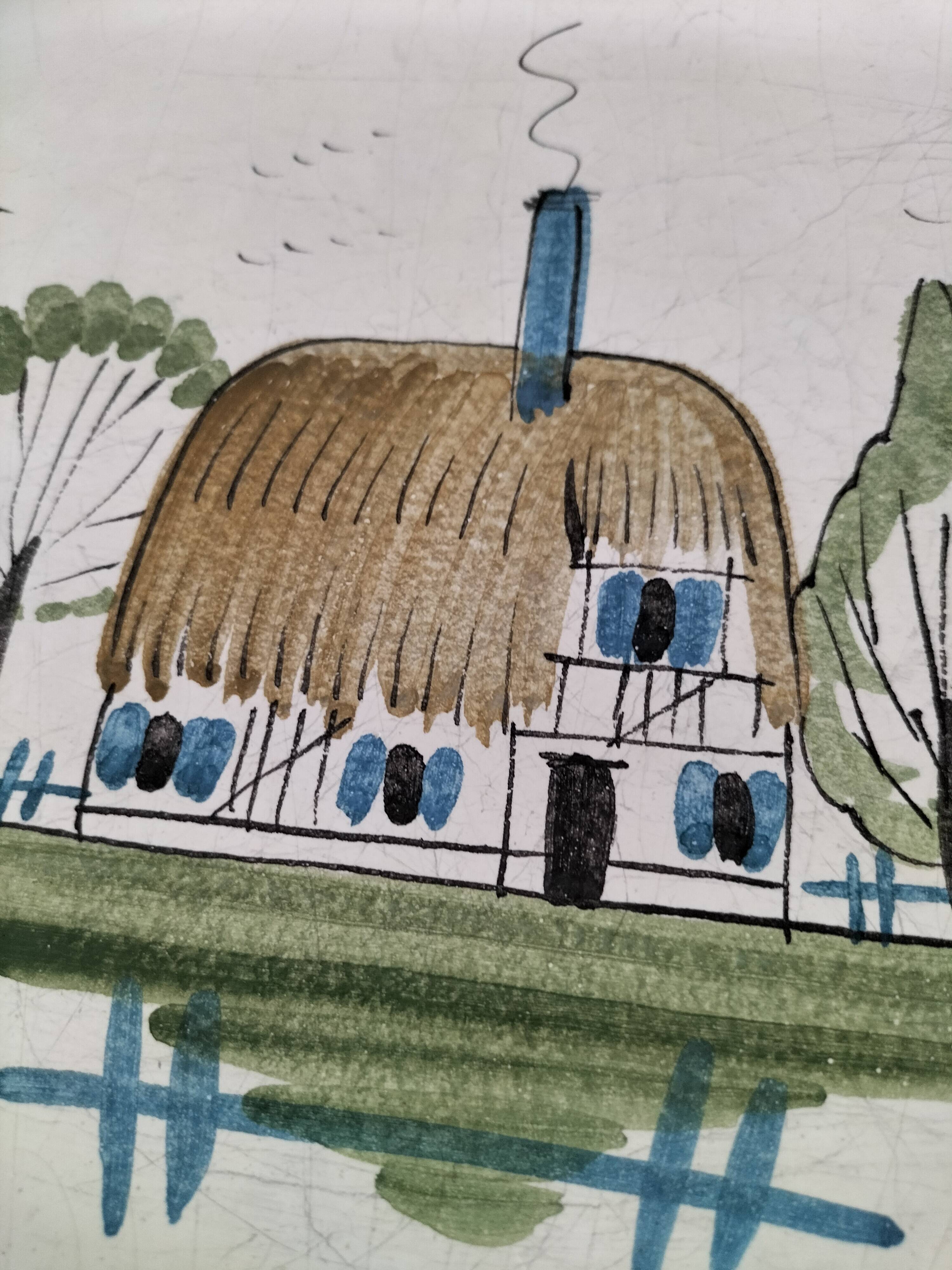 Octagonal dish from the Bec-Hellouin Abbey, 1970s