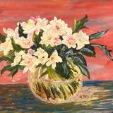 Still life painting with bouquet