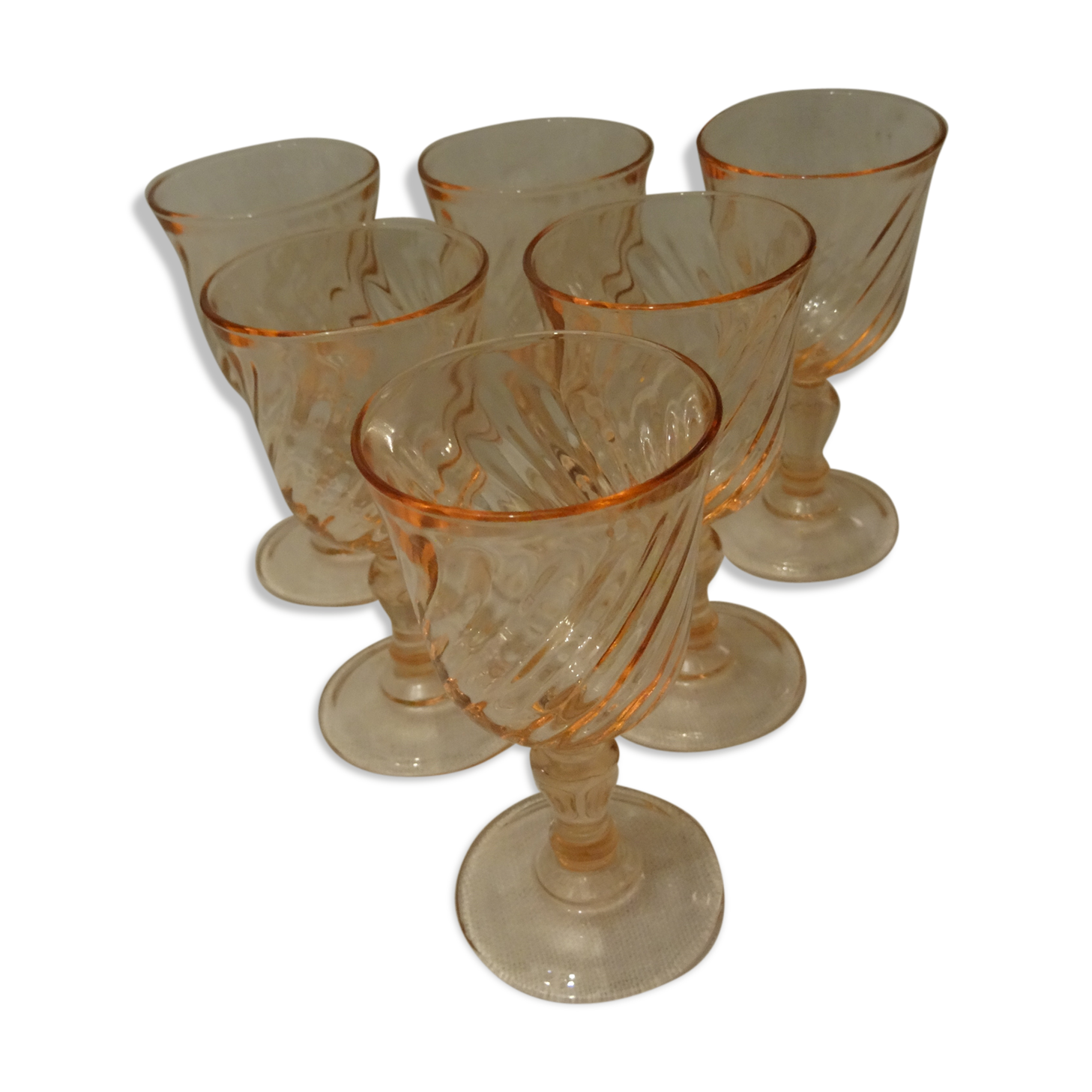 Lot of 6 vintage Rosaline shot glasses