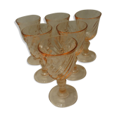 Lot of 6 vintage Rosaline shot glasses