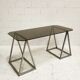 Bureau à tréteaux inox et verre, 1970