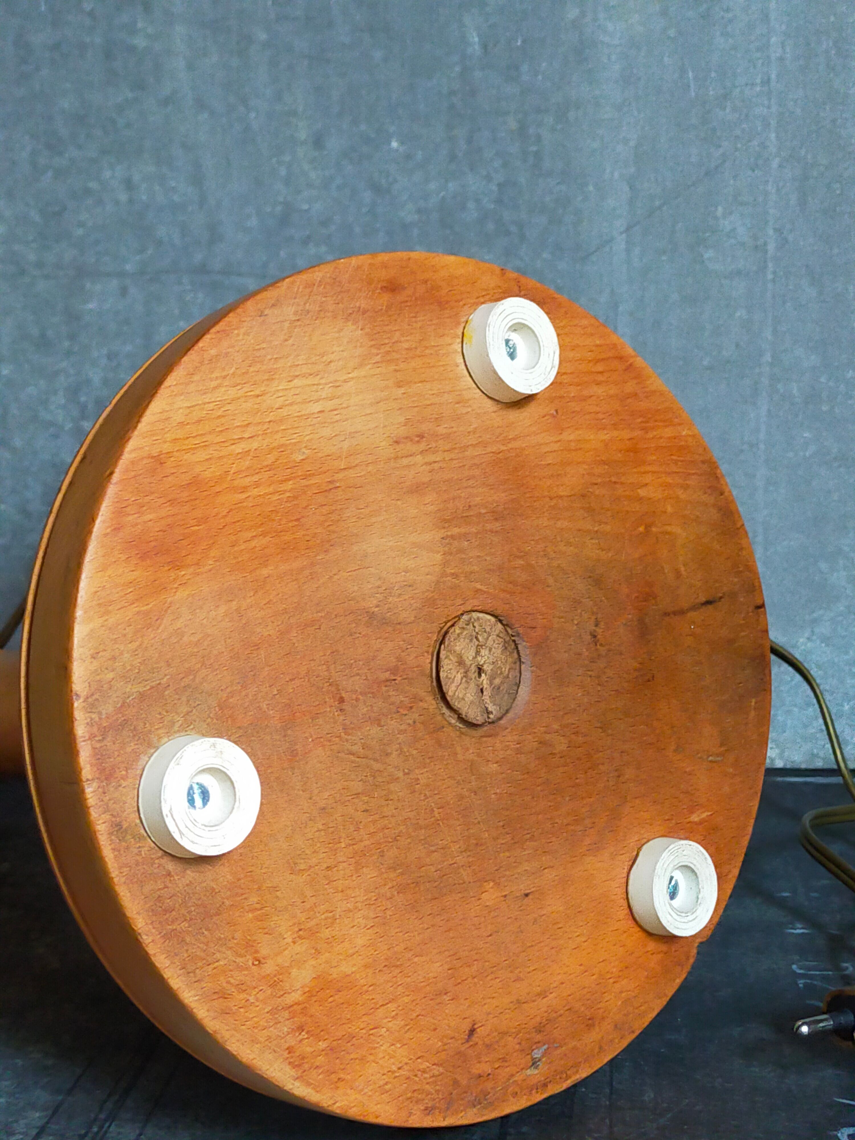 Old solid turned wooden lamp base