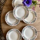 Set of 6 vintage hollow plates model Cécile de HBCM (LOT 2)