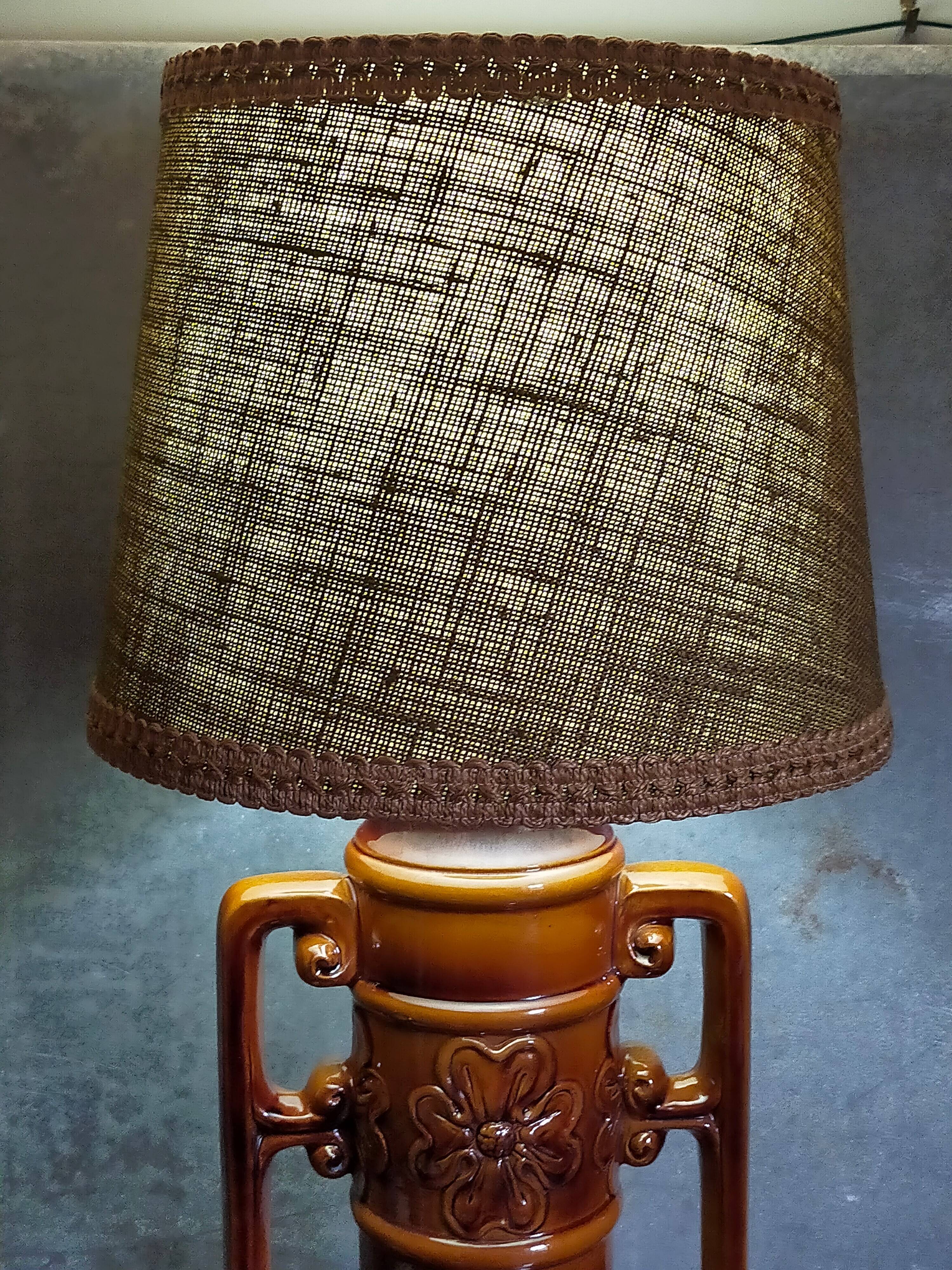 West germany ceramic floor lamp 70s