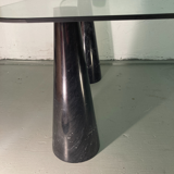 Black marble geometric organic shaped coffee table by Casigliani, Italy 1970s