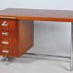 Bauhaus Writing Desk in Oak and Chrome attributed to Hynek Gottwald, Czechia, 1930s