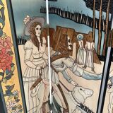 Six-panel painted screen, 20th century