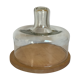 Cheese platter cheese bell year 70 wood and glass