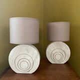 Lampes travertin Le Dauphin vintage