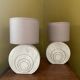 Vintage Le Dauphin travertine lamps