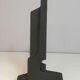 Pair of modernist chenets in cast iron and iron