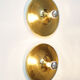 Pair of gold space-age wall lamps flush light gold sölken leuchten germany