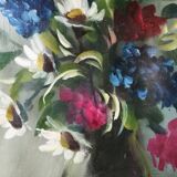 Still life with daisies and flowers in vase