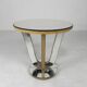 Art Deco coffee table, side table, with mirror glass and walnut veneer, 1930s