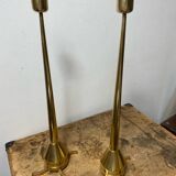 Pair of designer bronze candlesticks