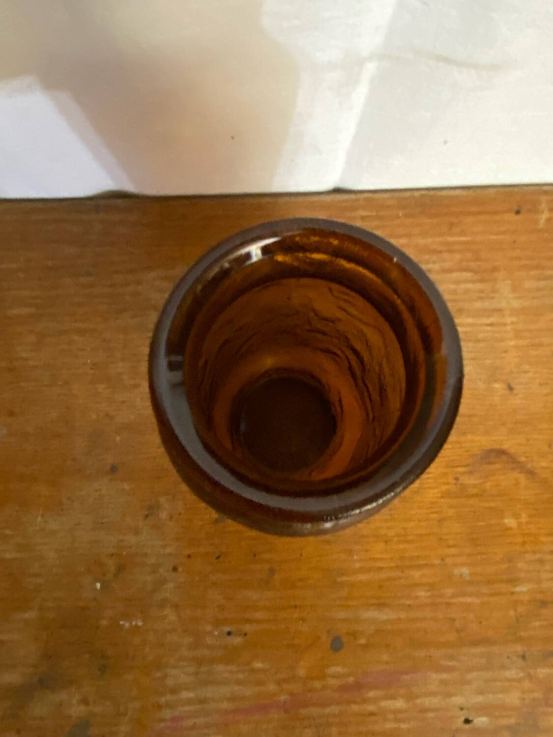 Vintage henkel amber molded glass vase, 1960s, germany