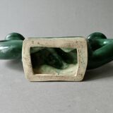 woven ceramic candlestick, slip, 1970s, Vallauris