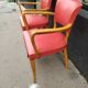 Pair of red vintage bridge armchairs