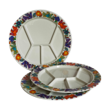 Three vintage Acapulco fondue plates
