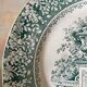 Green ironstone plate from Creil and Montereau "Khiva"