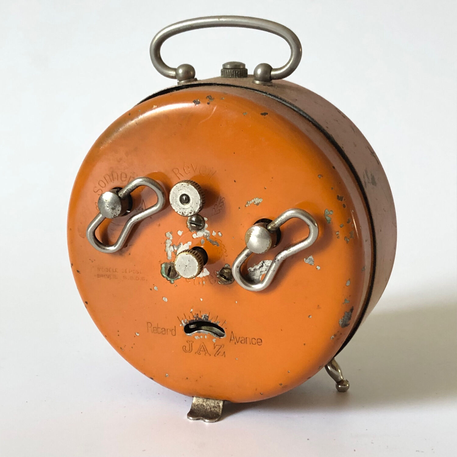 Ancen vintage alarm clock JAZ, orange