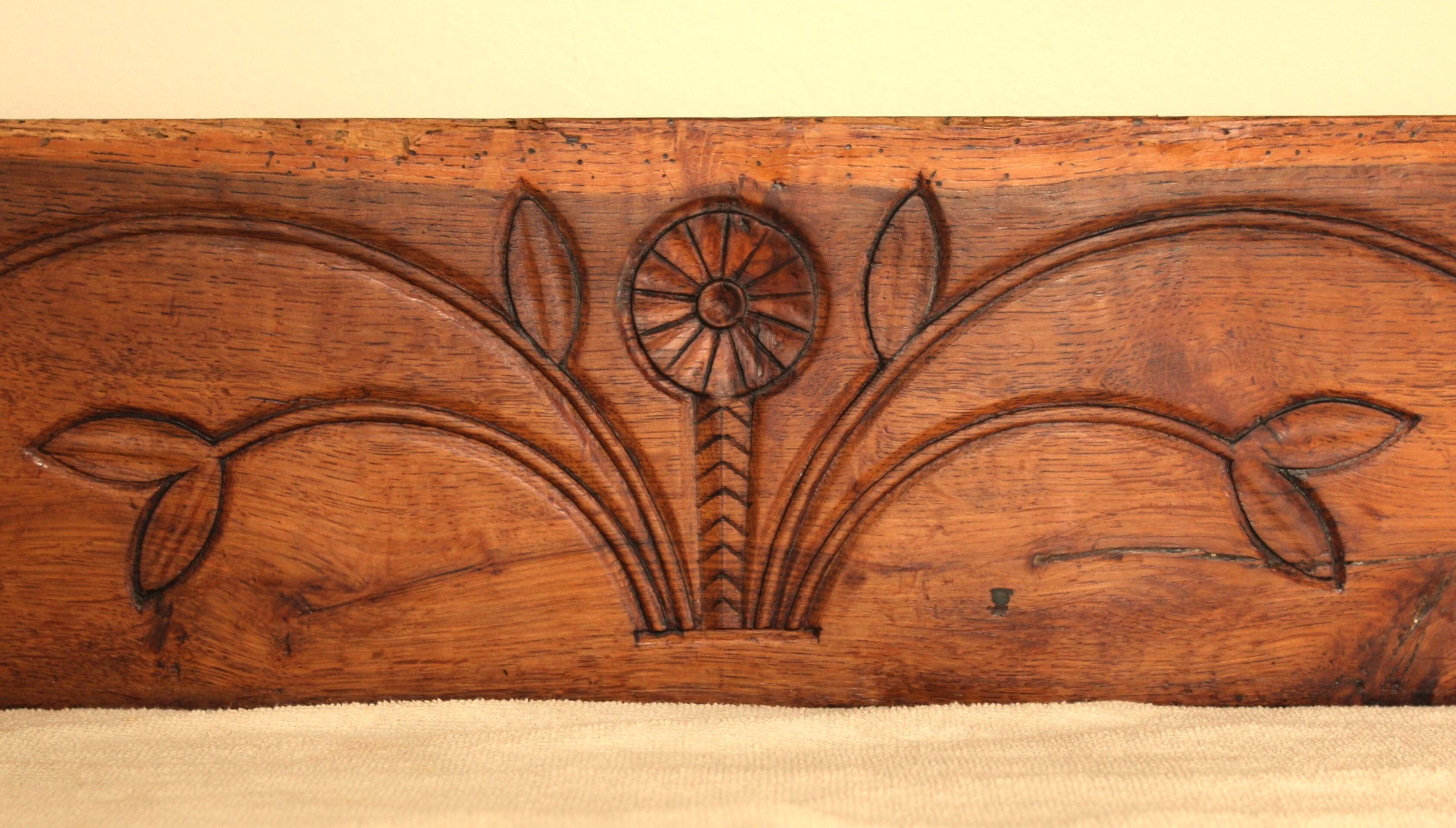 Antique carved wooden decorative panel