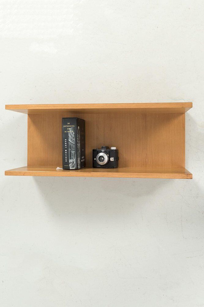 Blonde Wood Veneer Wall Shelf