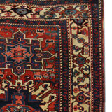 Antique Persian Carpet Handwoven Tribal Deep Red Wool Area Rug- 140x190cm