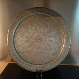 Oriental silver-plated copper tray