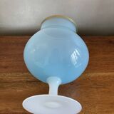 Opaline and brass cup