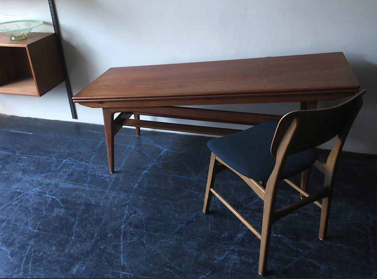 Metamorphic dining / coffee table in teak by Kai Kristiansen, Denmark 1960s