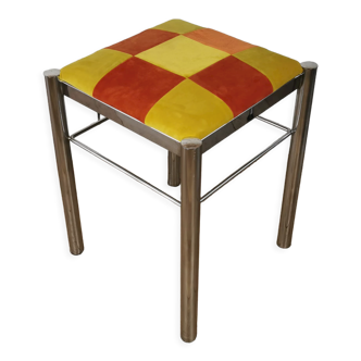 70s checkerboard stool