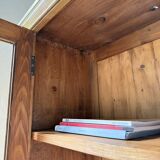 Glass cabinet or display case in pine 1950