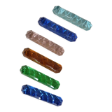 6 glass knife holders of colors
