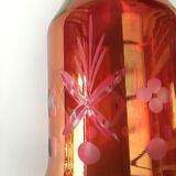 Engraved red carafe
