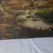 Pair of antique paintings "landscape oil on canvas"