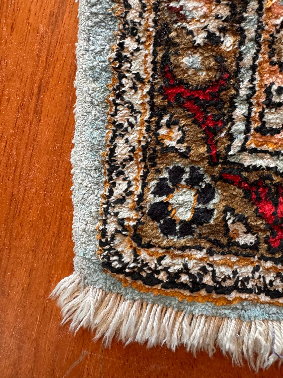 Antique Ghoum carpet from Iran in silk.