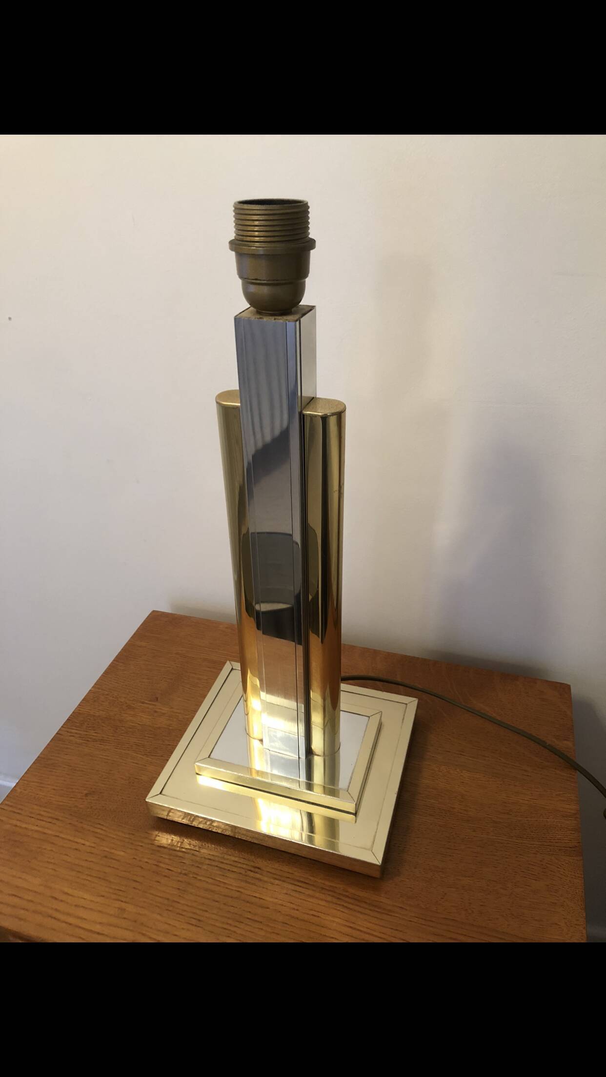 Paire de lampes années 70 laiton et acier