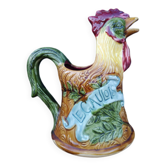 Pitcher, old zoomorphic slip pitcher in the shape of a rooster