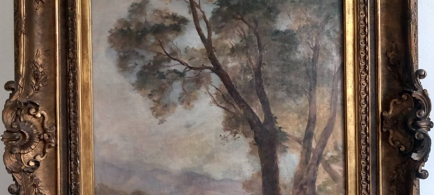 Old painting Late 19th century - R VERDUN (1873-1954) - Around the chin - 81*71.5 cms