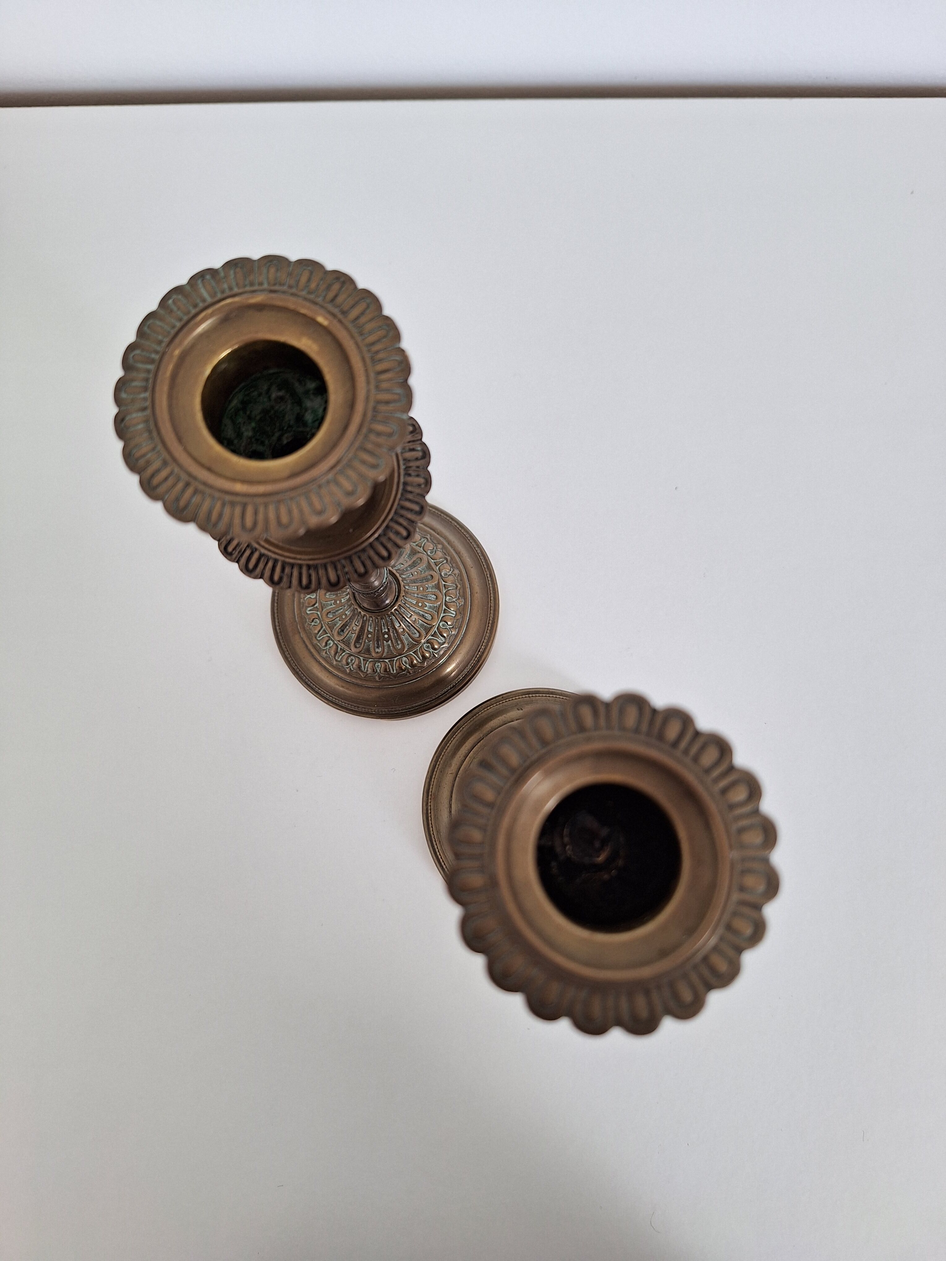 Vintage brass candle holders