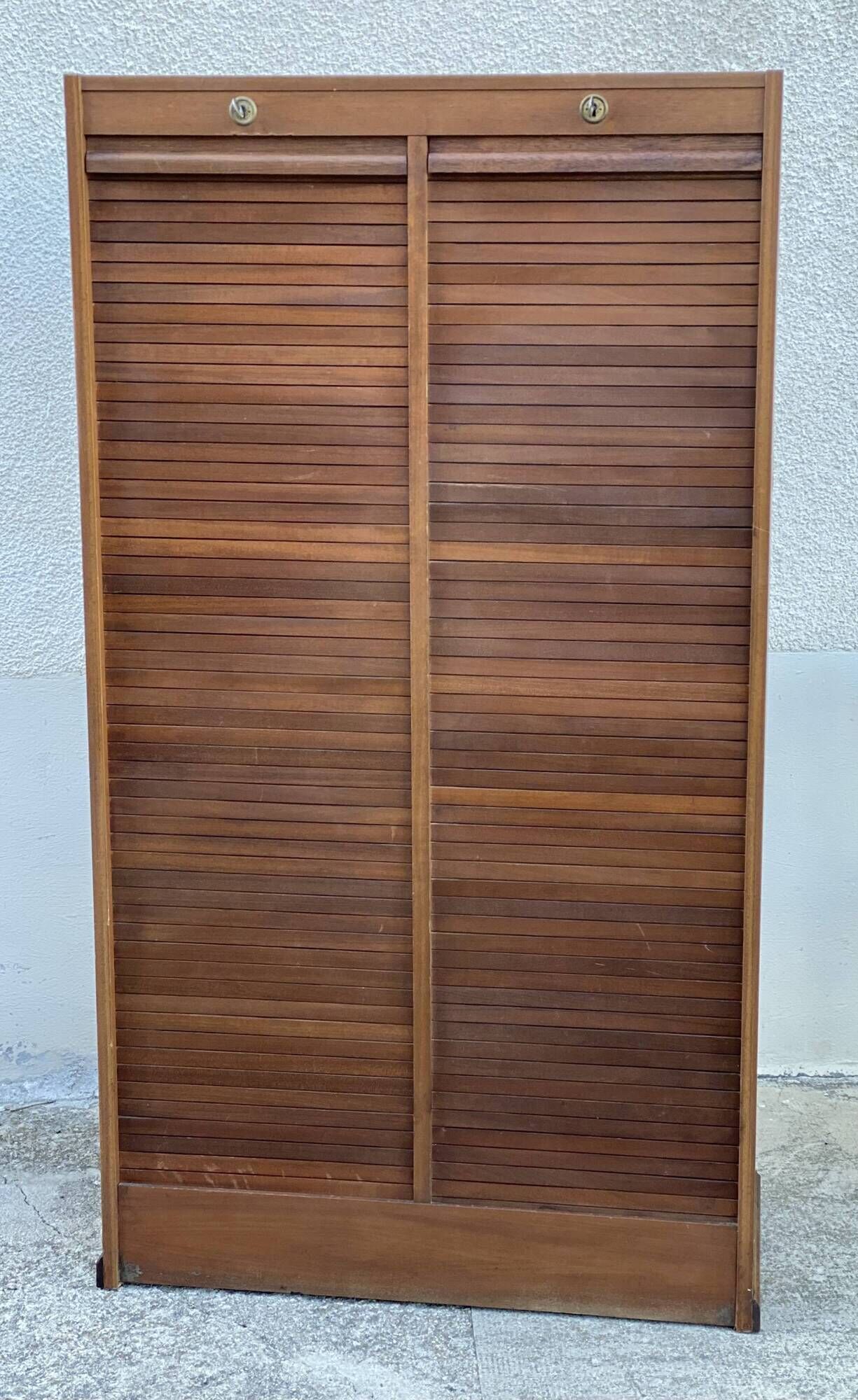 Meuble classeur à rideaux 2 portes vintage 1980