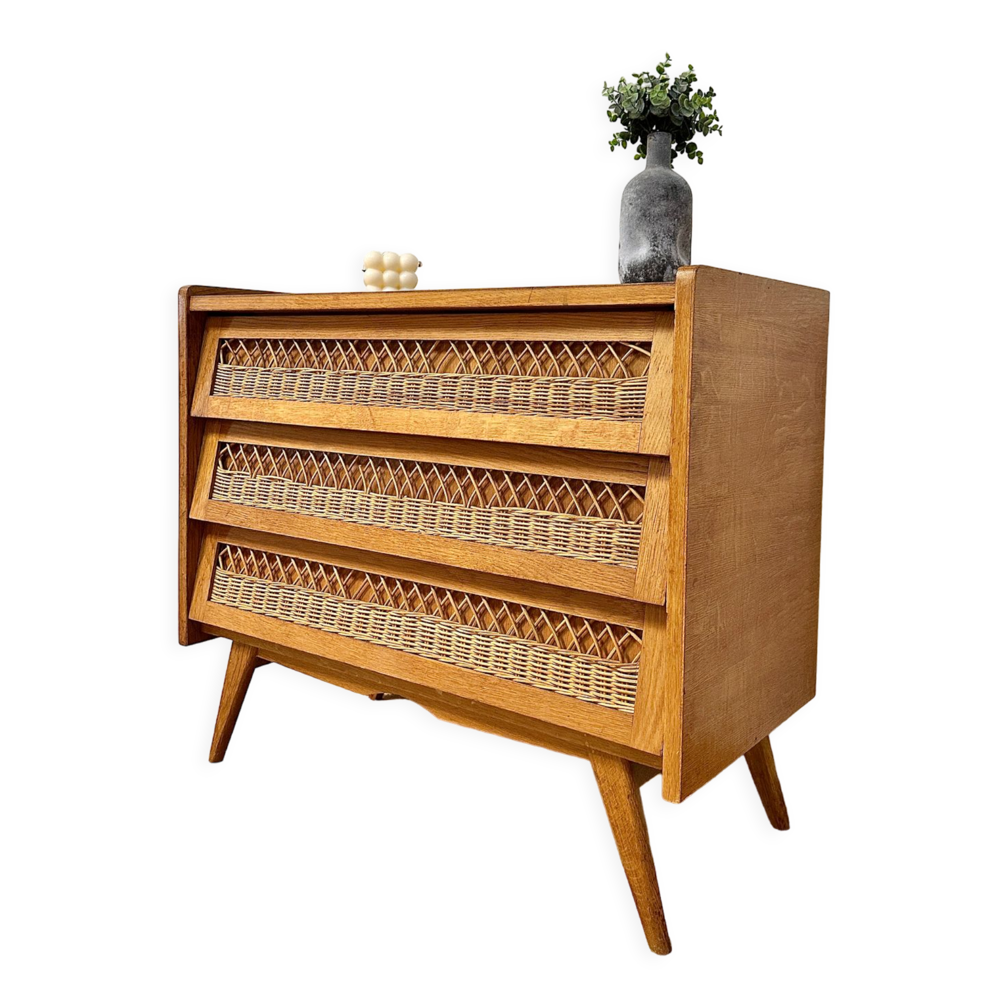 Rattan chest of drawers feet compass